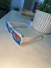 Chunky Sunglasses- Blue/White